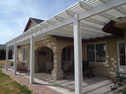 Lattice aluminum patio cover in Reno Nevada